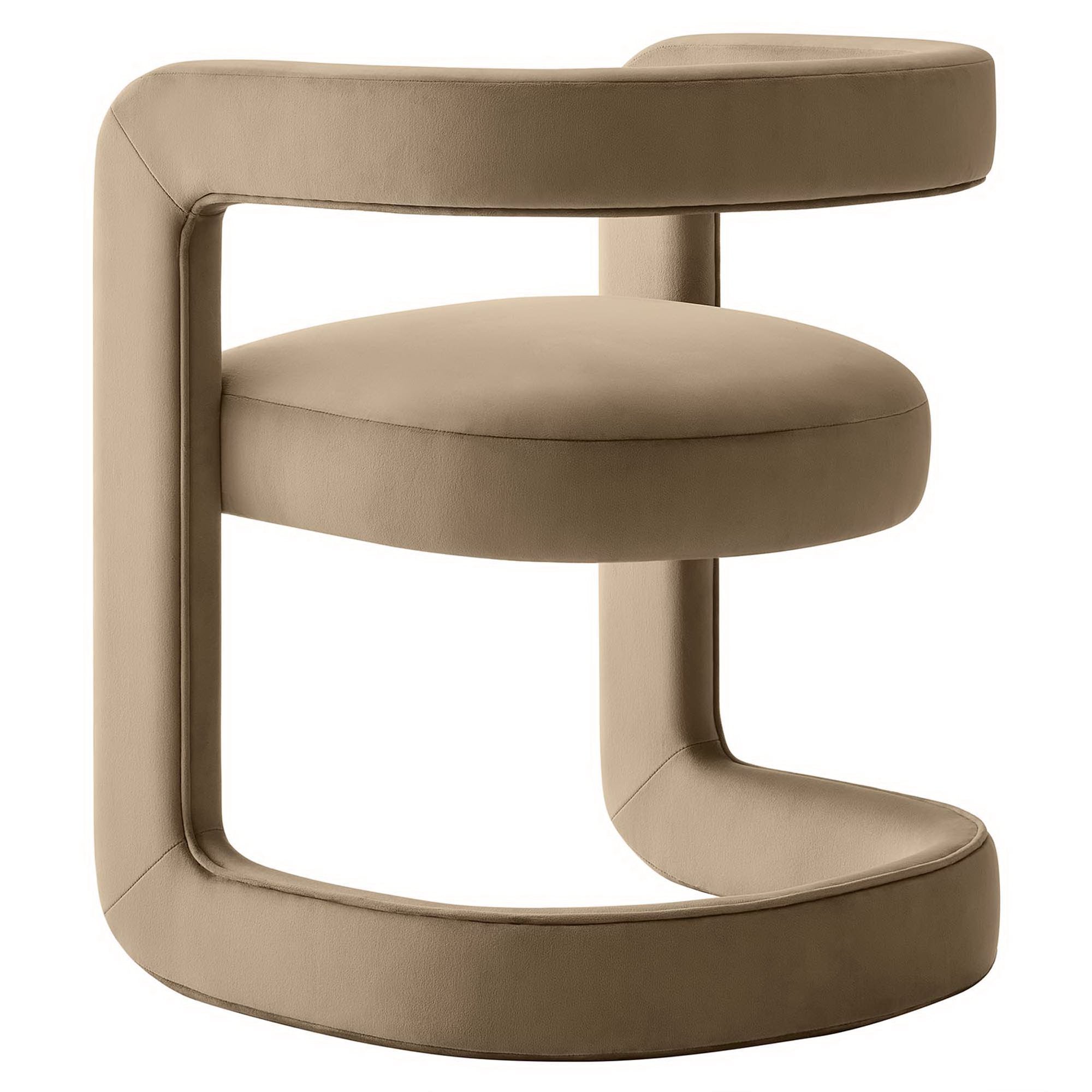Winslow Performance Velvet Barrel Accent Chair - Taupe
