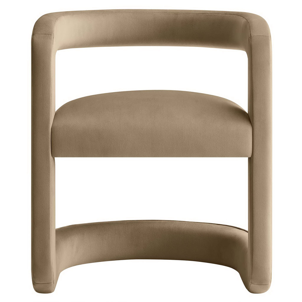 Winslow Performance Velvet Barrel Accent Chair - Taupe