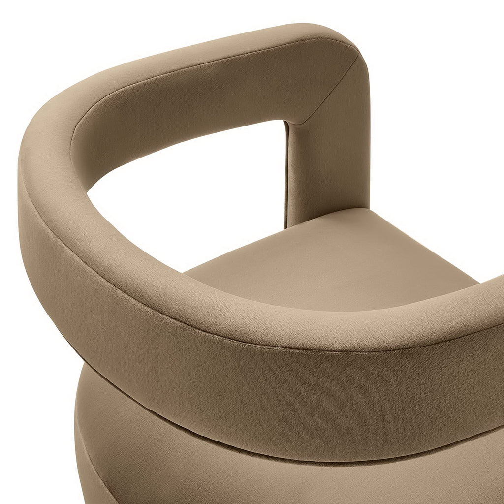Winslow Performance Velvet Barrel Accent Chair - Taupe