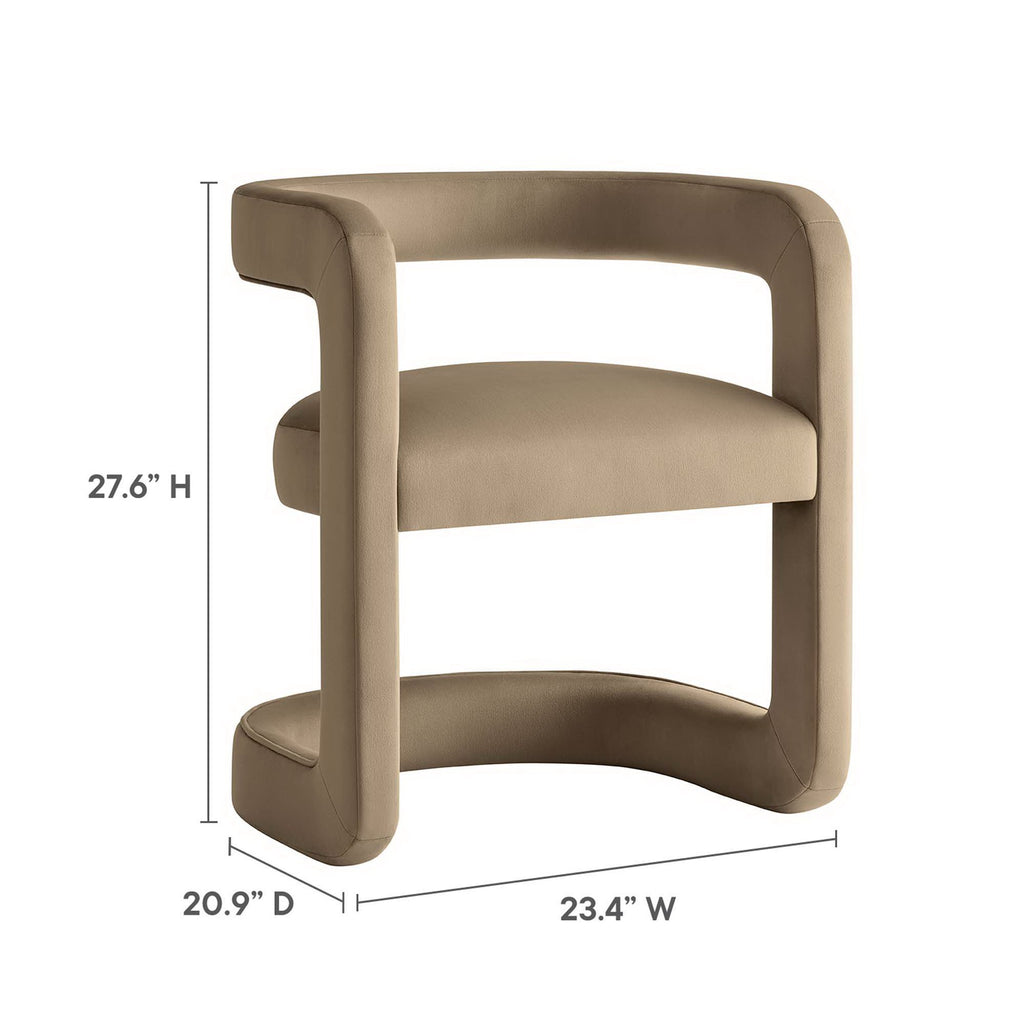 Winslow Performance Velvet Barrel Accent Chair - Taupe
