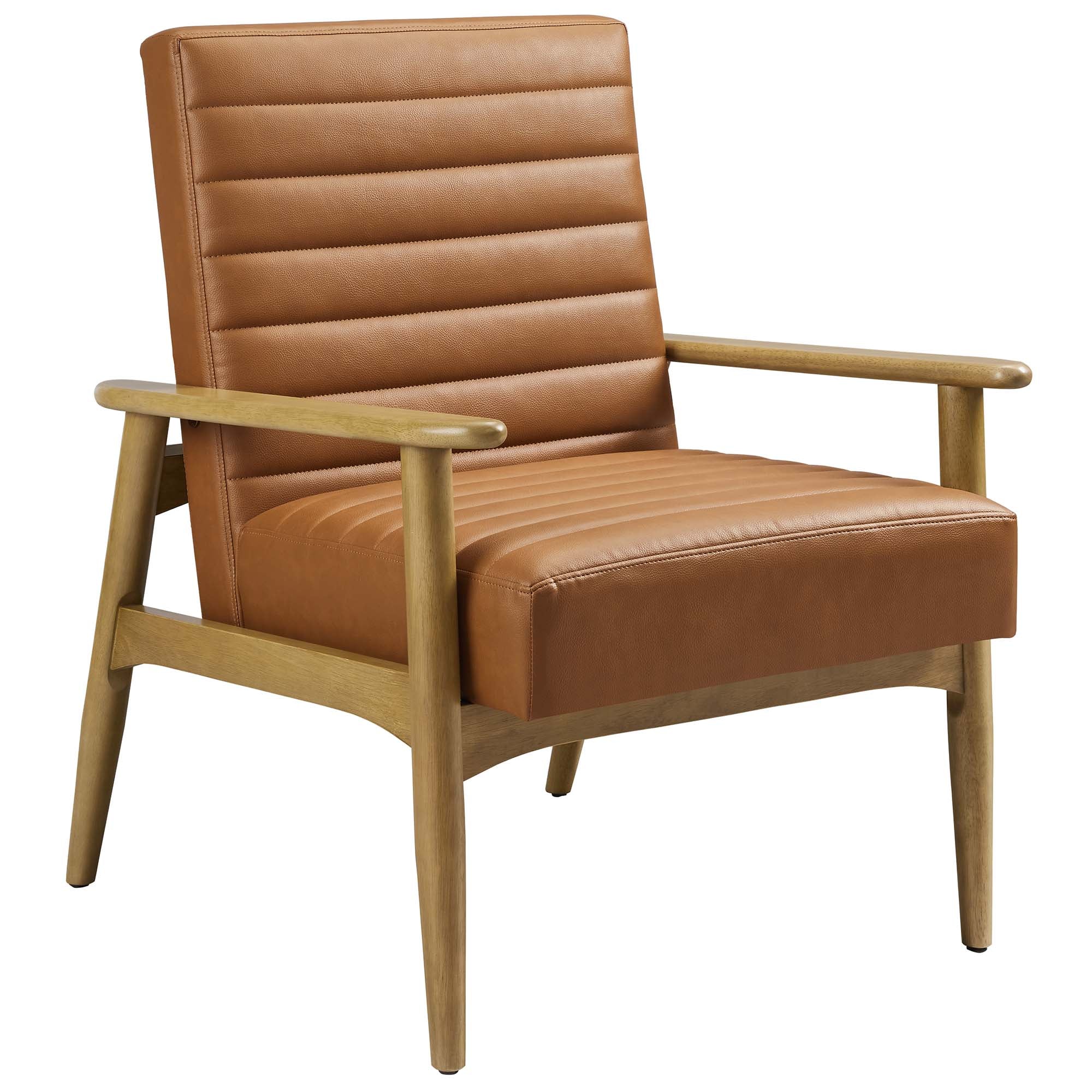 Jensen Vegan Leather Accent Chair - French Oak Tan
