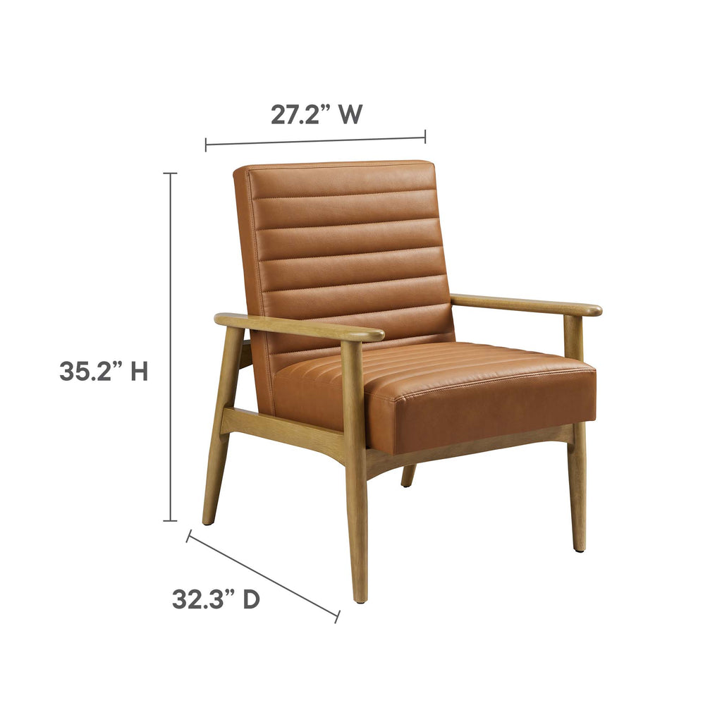 Jensen Vegan Leather Accent Chair - French Oak Tan