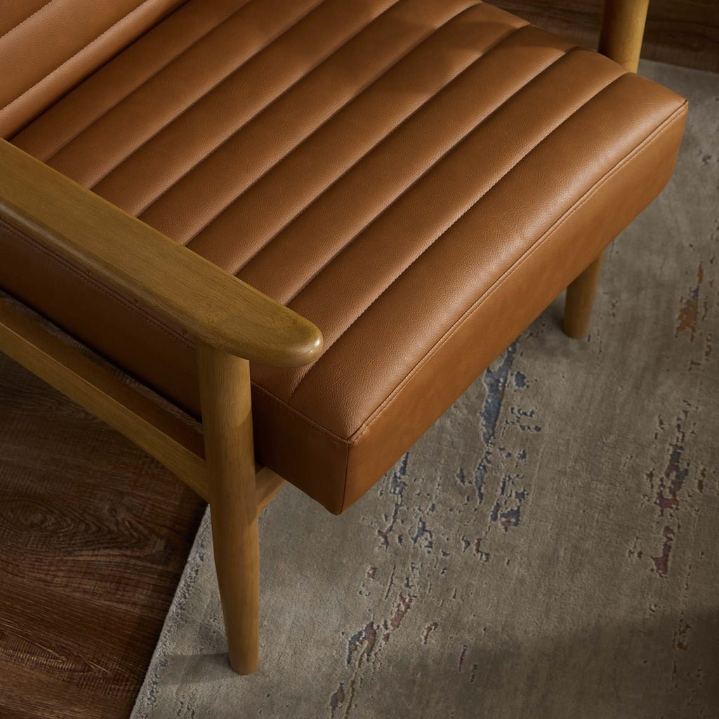 Jensen Vegan Leather Accent Chair - French Oak Tan