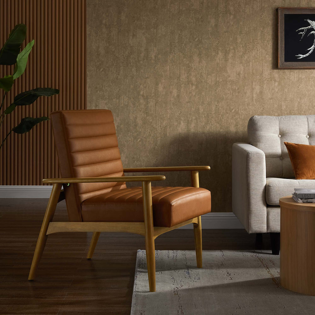 Jensen Vegan Leather Accent Chair - French Oak Tan