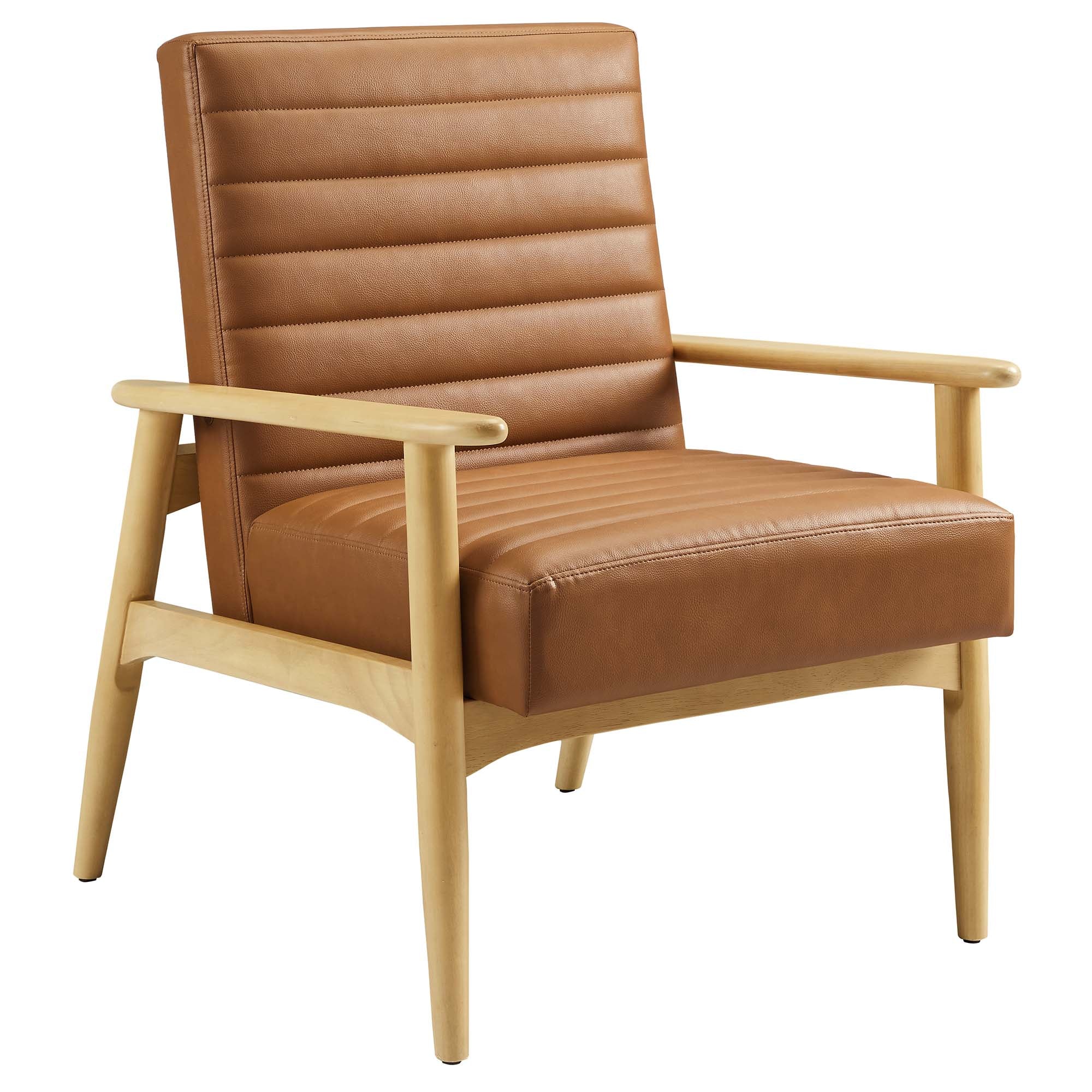 Jensen Vegan Leather Accent Chair - Natural Tan