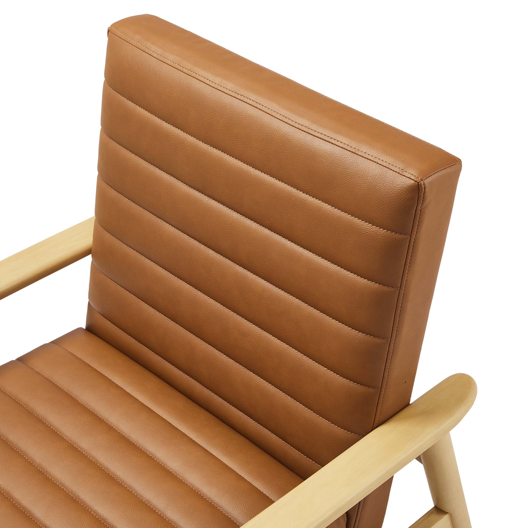 Jensen Vegan Leather Accent Chair - Natural Tan
