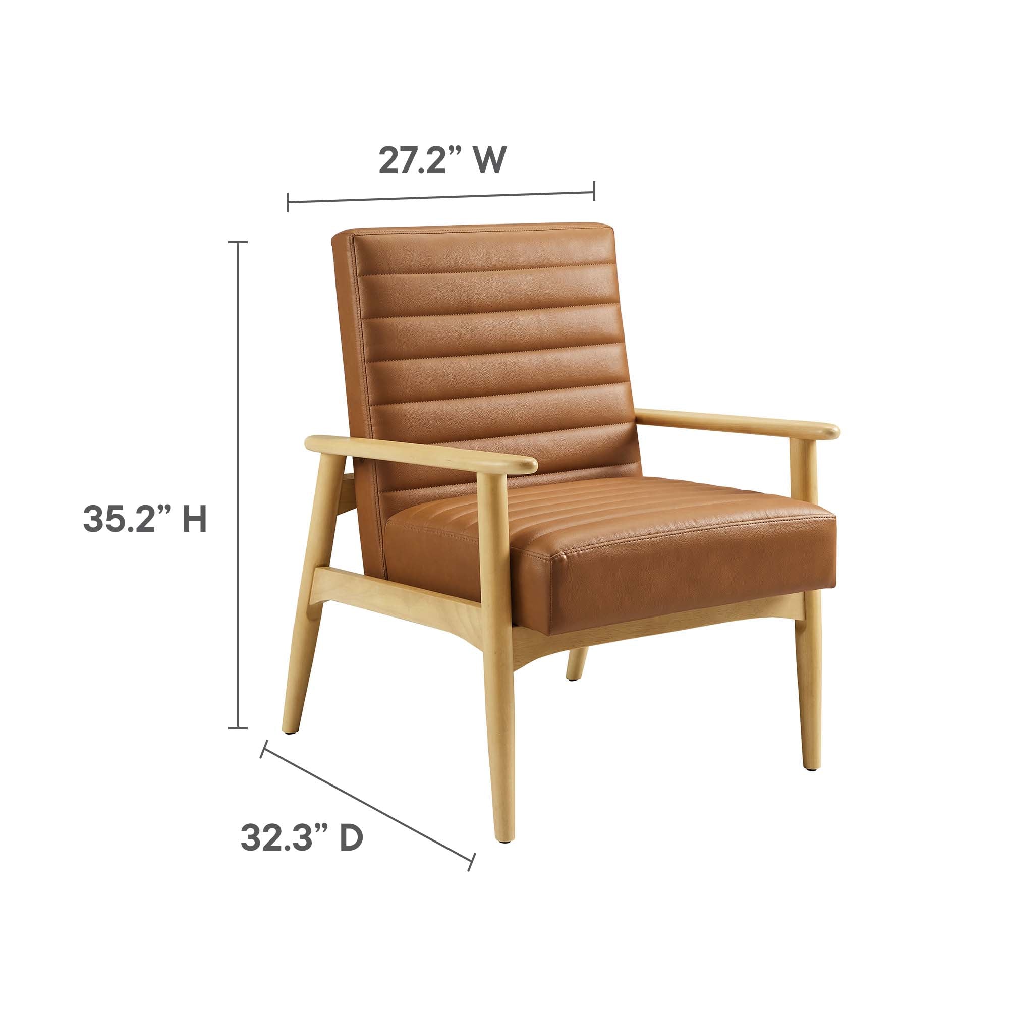 Jensen Vegan Leather Accent Chair - Natural Tan