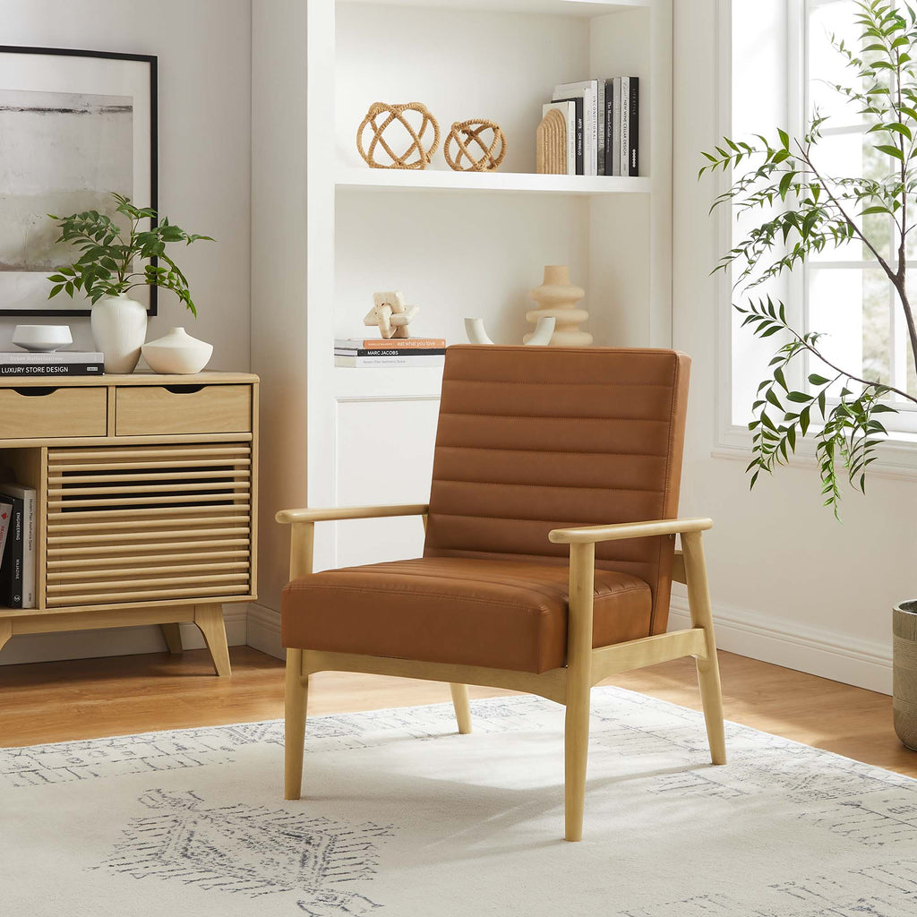 Jensen Vegan Leather Accent Chair - Natural Tan