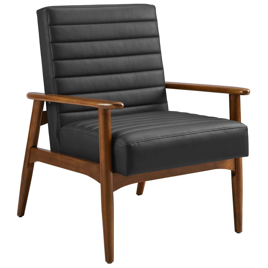 Jensen Vegan Leather Accent Chair - Walnut Black