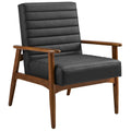 Jensen Vegan Leather Accent Chair - Walnut Black