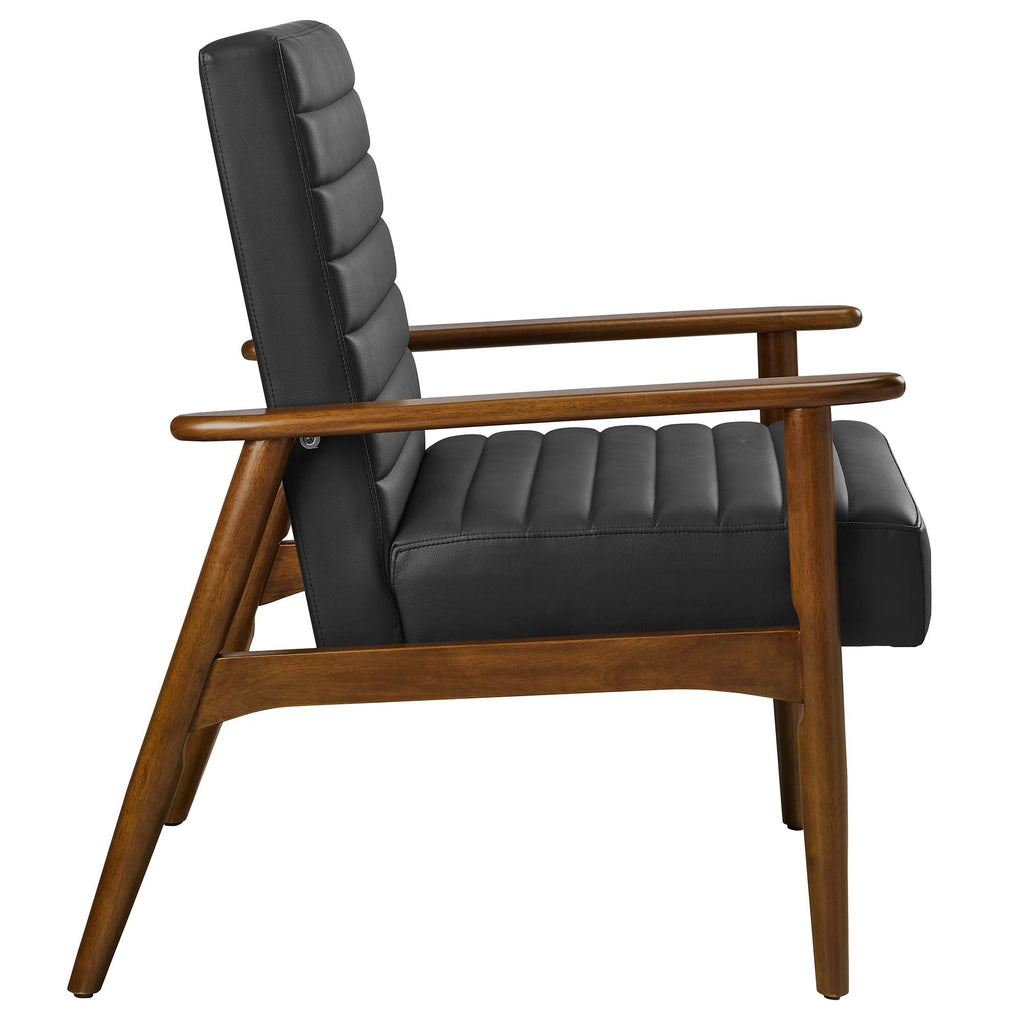 Jensen Vegan Leather Accent Chair - Walnut Black