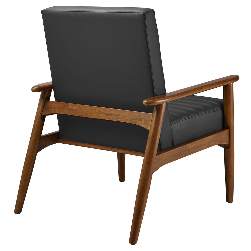 Jensen Vegan Leather Accent Chair - Walnut Black