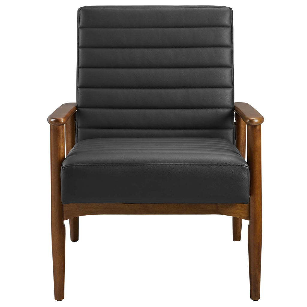 Jensen Vegan Leather Accent Chair - Walnut Black