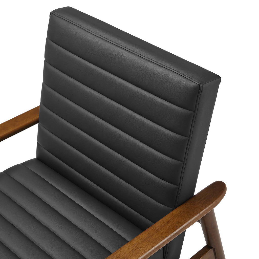 Jensen Vegan Leather Accent Chair - Walnut Black