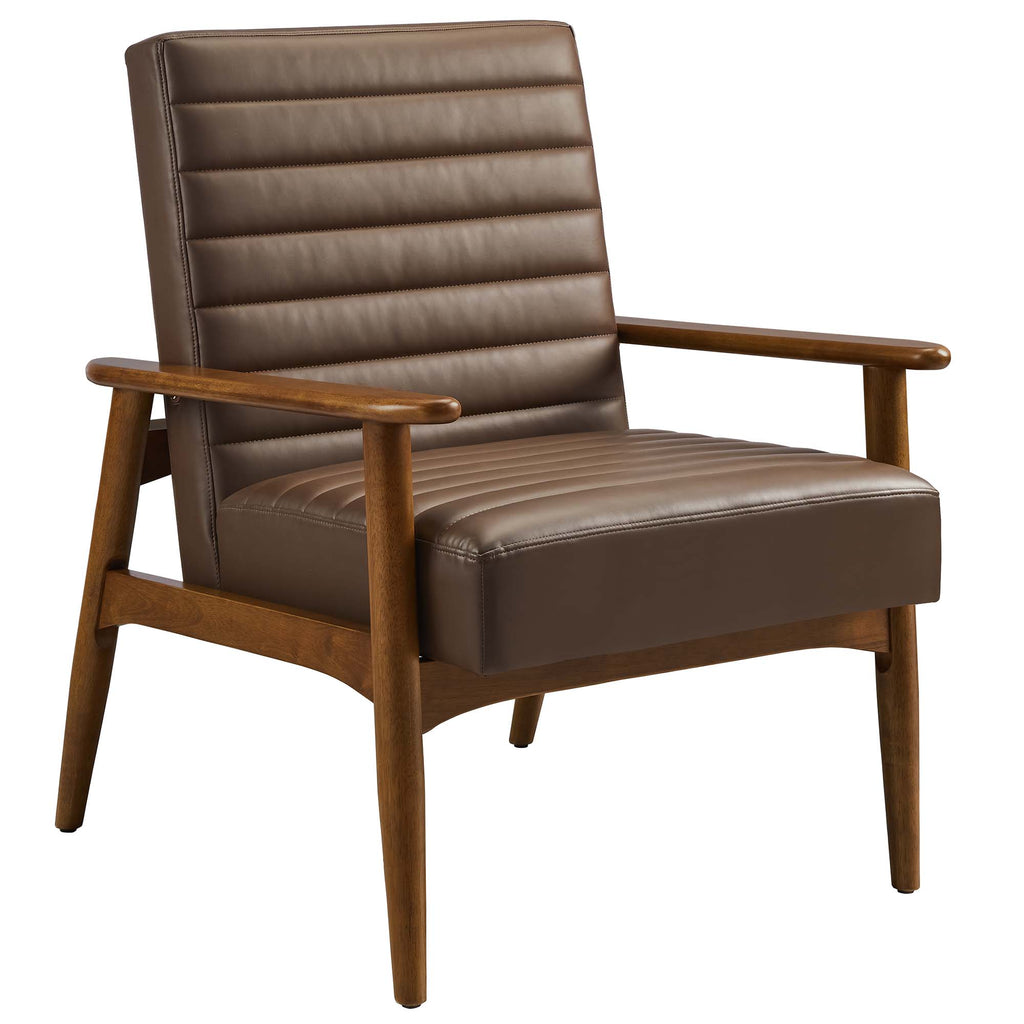 Jensen Vegan Leather Accent Chair - Walnut Brown