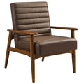 Jensen Vegan Leather Accent Chair - Walnut Brown