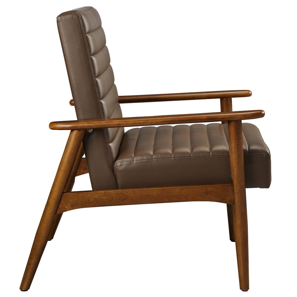 Jensen Vegan Leather Accent Chair - Walnut Brown