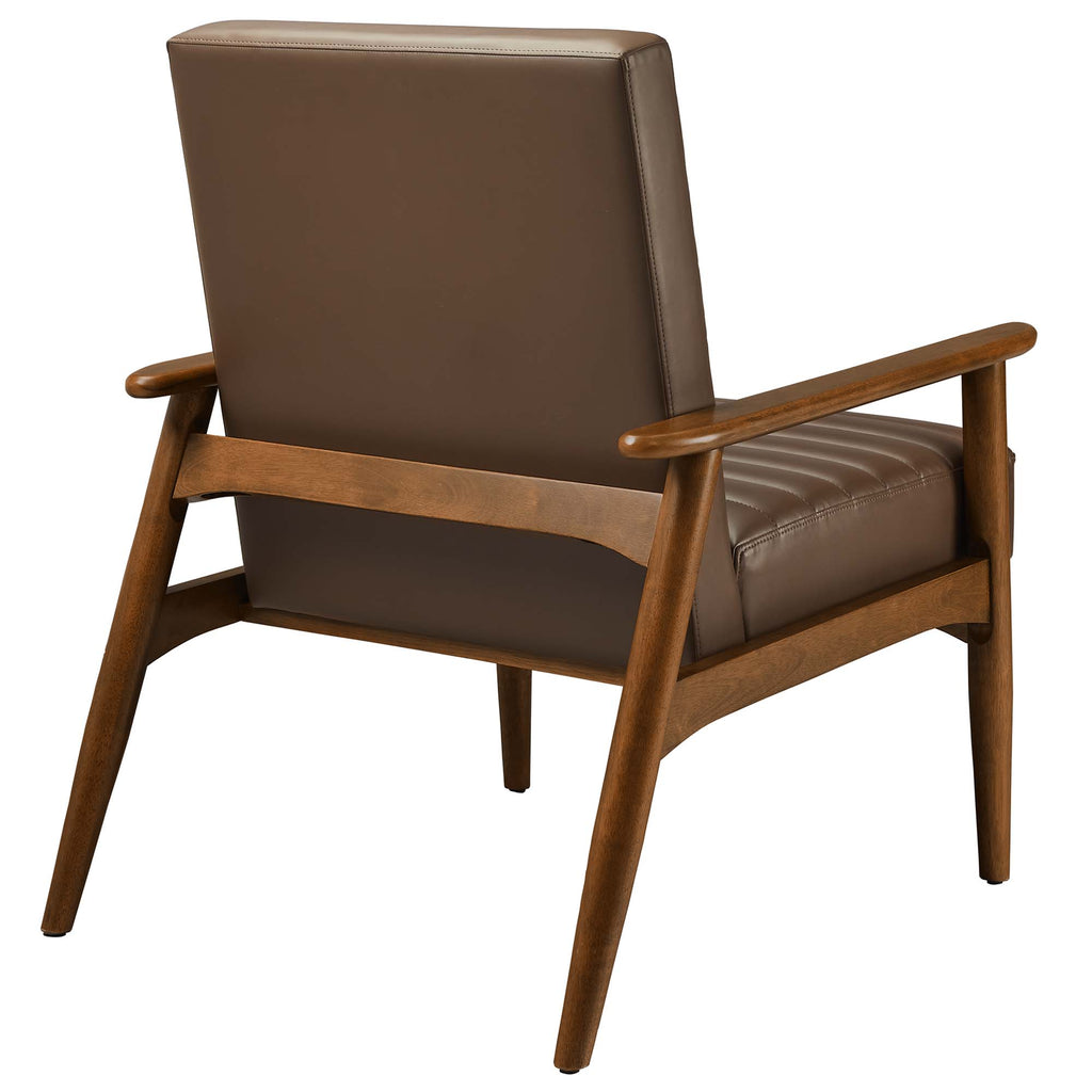 Jensen Vegan Leather Accent Chair - Walnut Brown