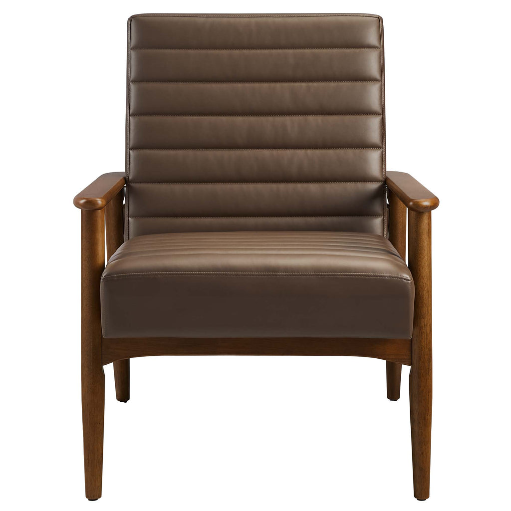 Jensen Vegan Leather Accent Chair - Walnut Brown