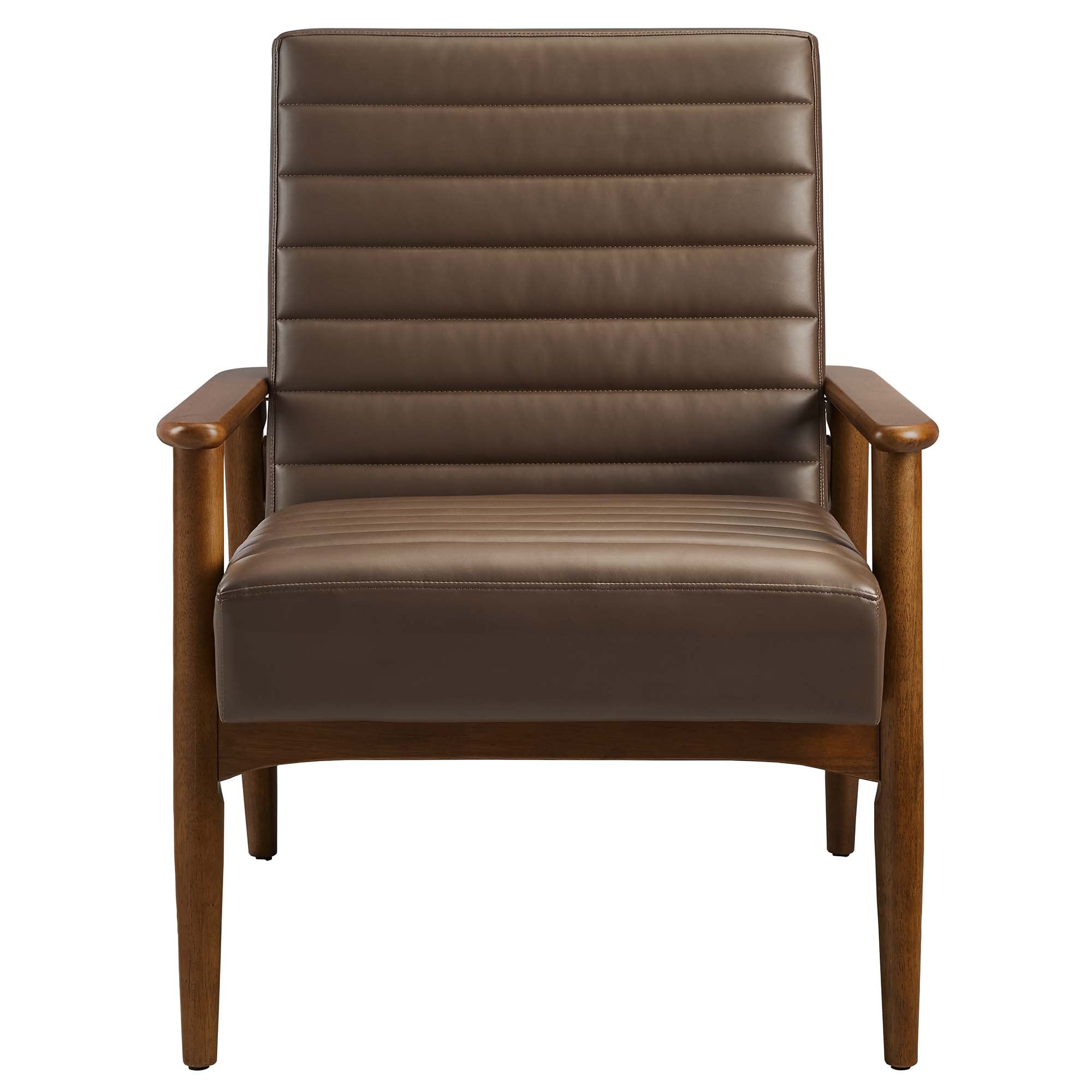 Jensen Vegan Leather Accent Chair - Walnut Brown