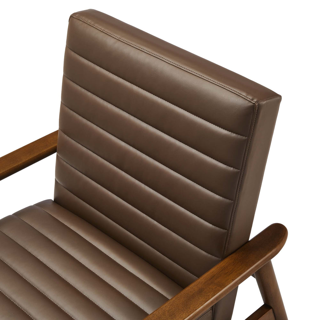 Jensen Vegan Leather Accent Chair - Walnut Brown