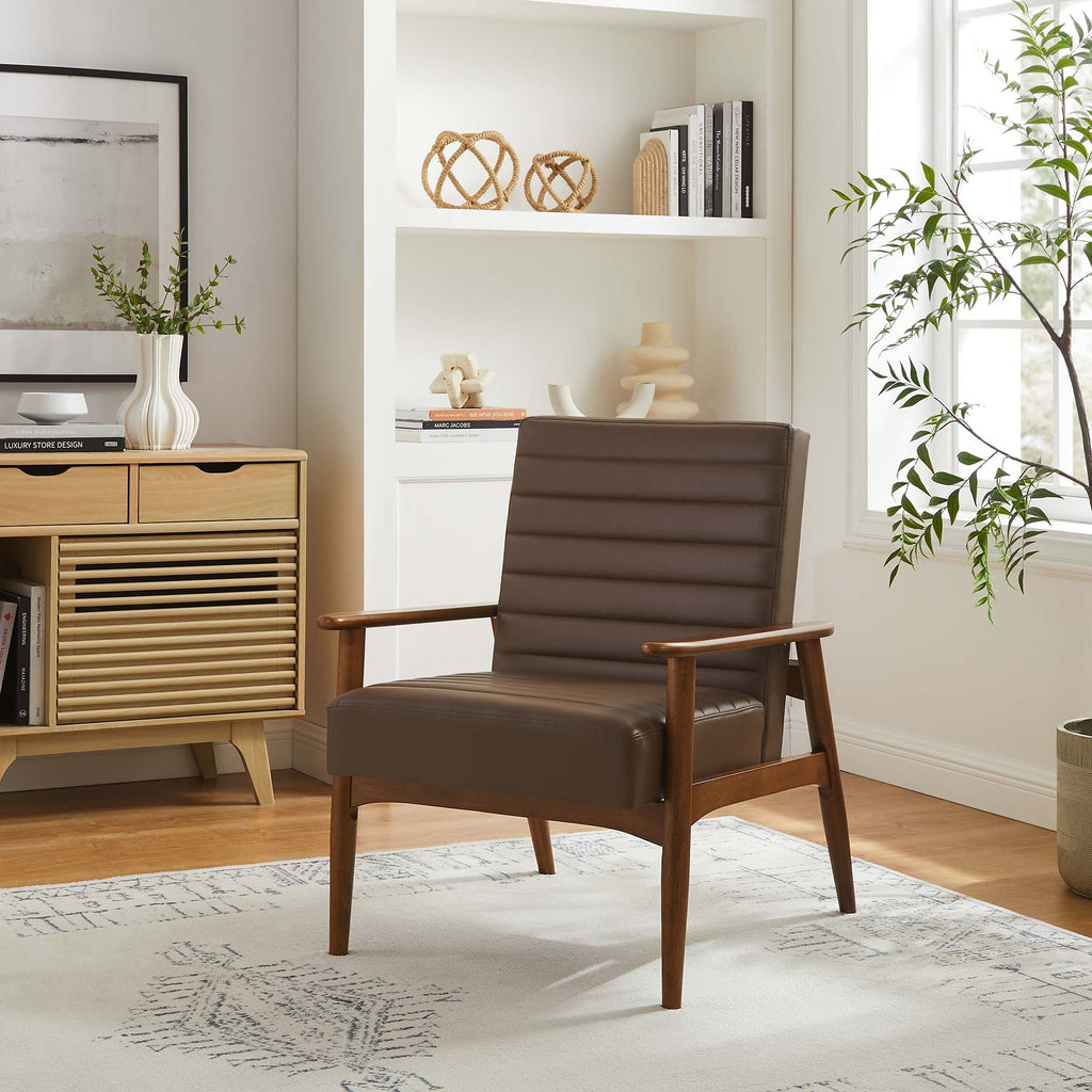 Jensen Vegan Leather Accent Chair - Walnut Brown