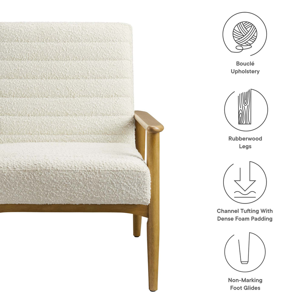 Jensen Boucle Fabric Accent Chair - Ivory