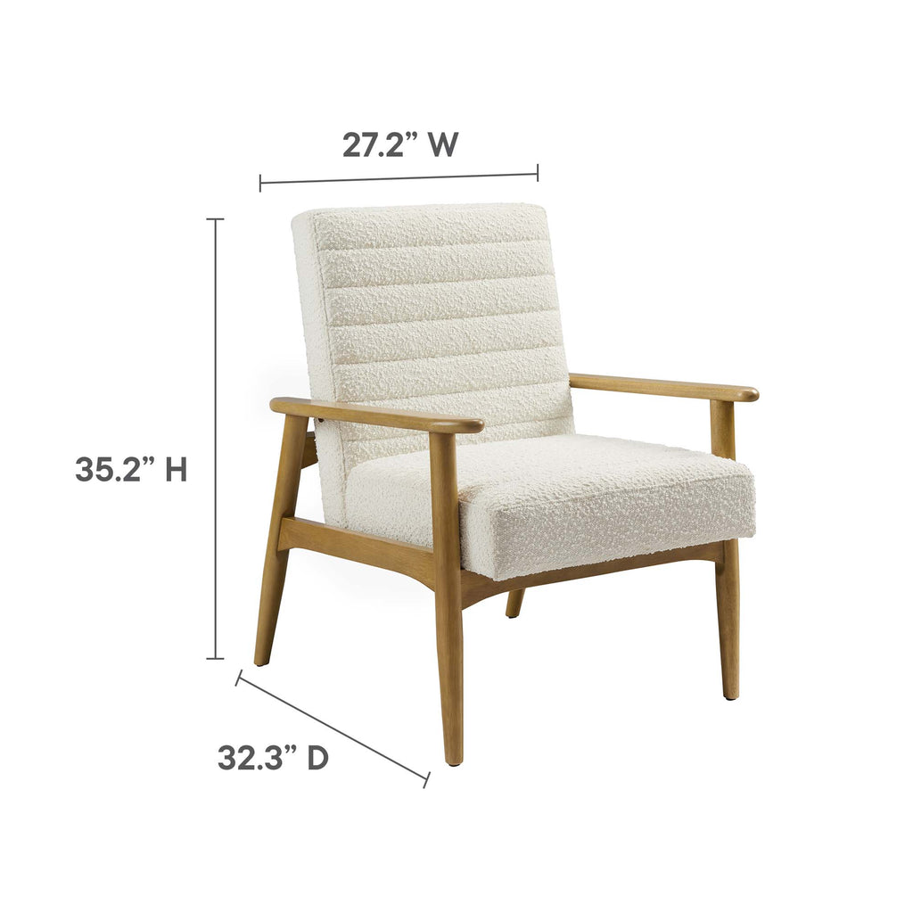Jensen Boucle Fabric Accent Chair - Ivory