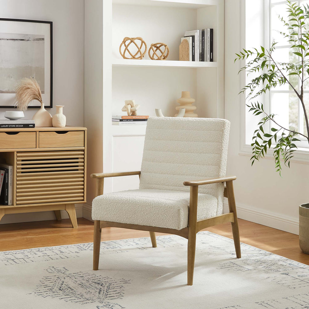 Jensen Boucle Fabric Accent Chair - Ivory