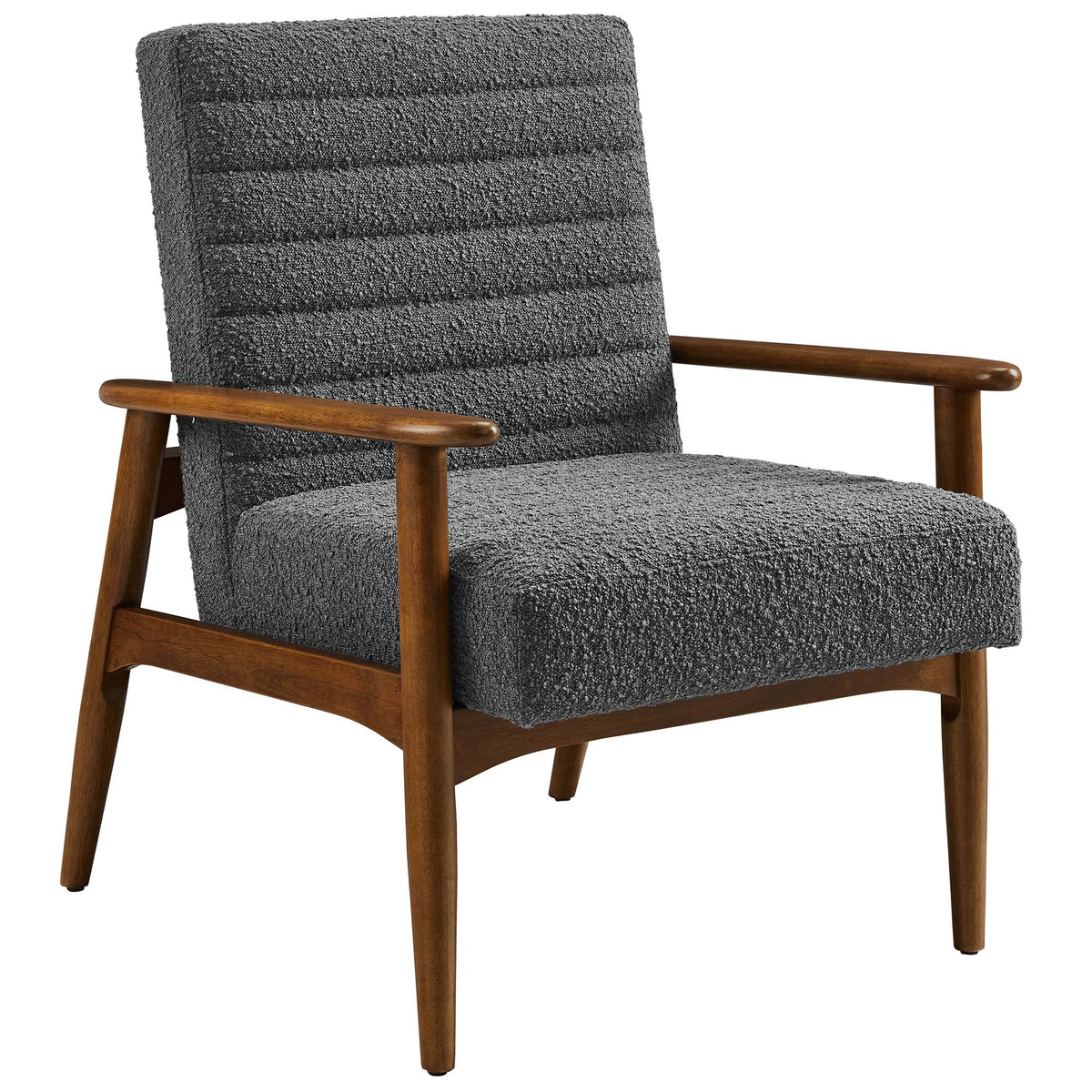 Jensen Boucle Fabric Accent Chair - Walnut Charcoal