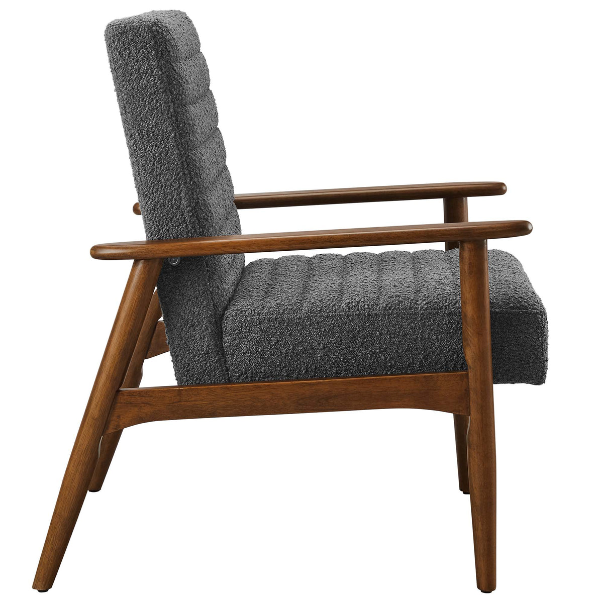 Jensen Boucle Fabric Accent Chair - Walnut Charcoal