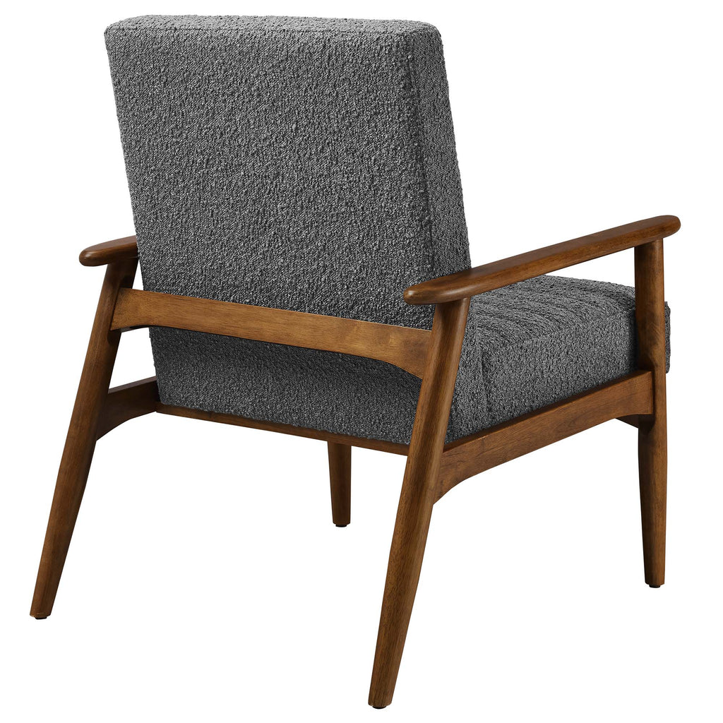 Jensen Boucle Fabric Accent Chair - Walnut Charcoal
