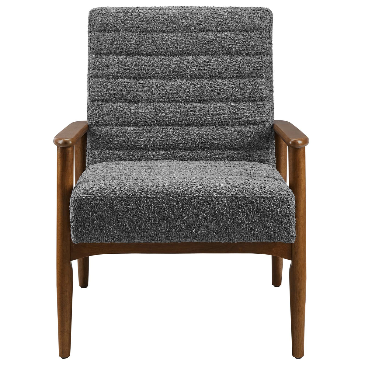 Jensen Boucle Fabric Accent Chair - Walnut Charcoal