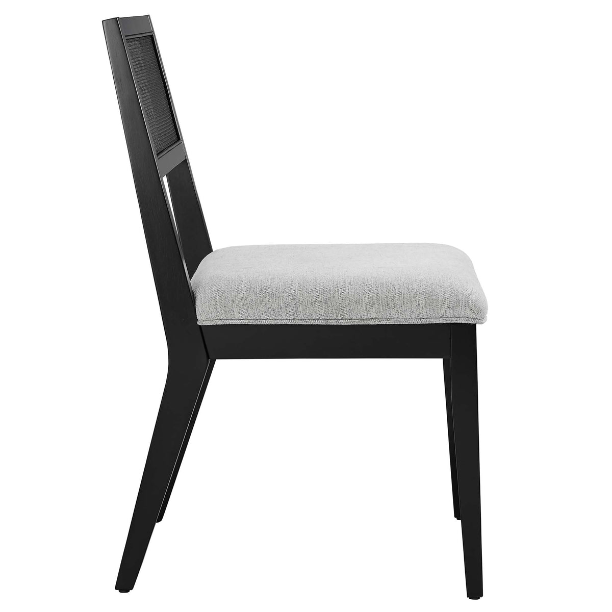 Nimba Faux Rattan Fabric Dining Chairs Set of 2 - Heathered Weave Light Gray