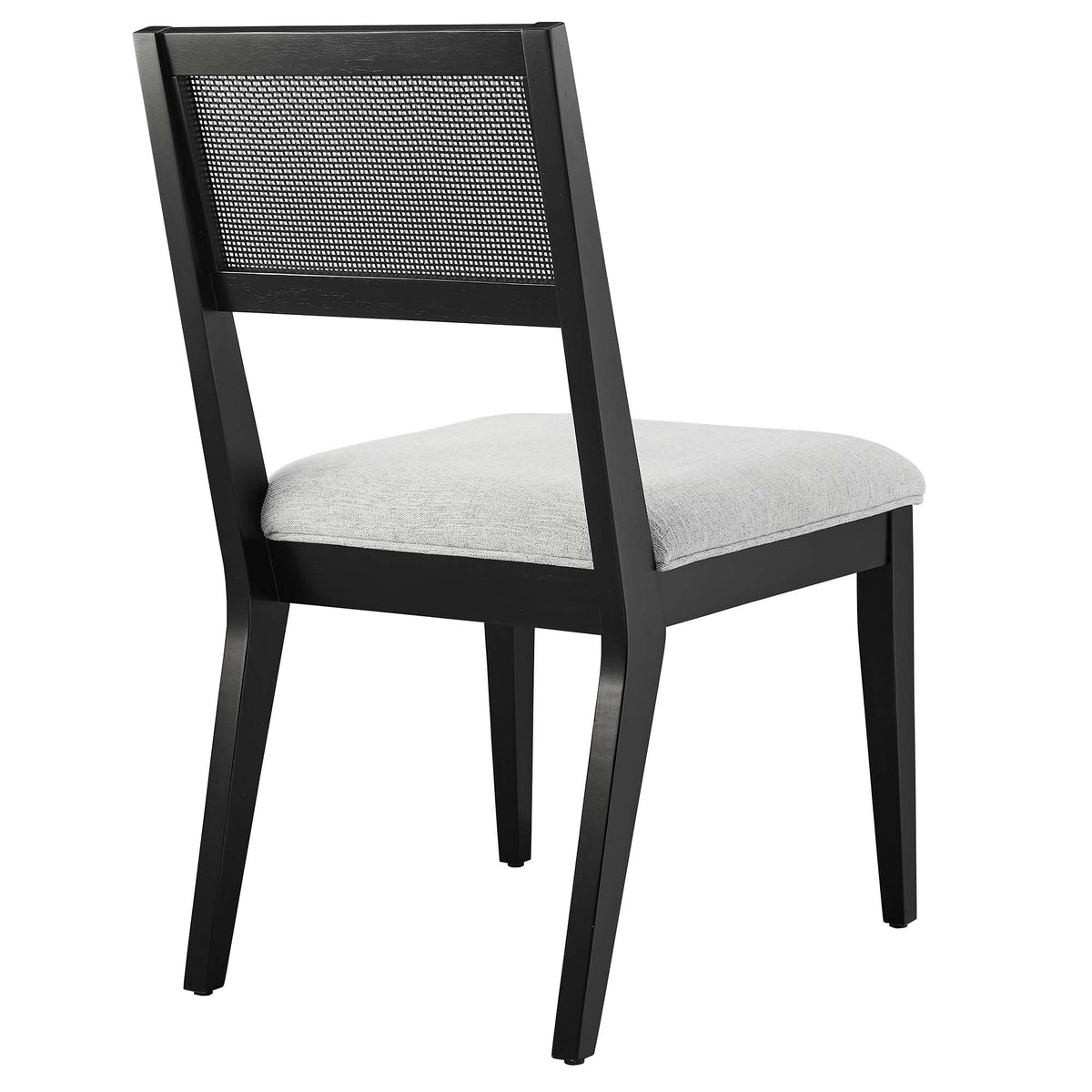 Nimba Faux Rattan Fabric Dining Chairs Set of 2 - Heathered Weave Light Gray
