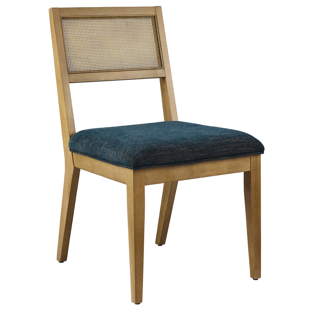 Nimba Faux Rattan Fabric Dining Chairs Set of 2 - Heathered Weave Azure