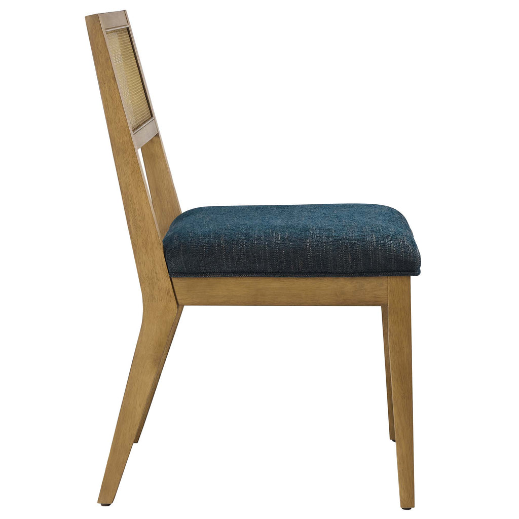 Nimba Faux Rattan Fabric Dining Chairs Set of 2 - Heathered Weave Azure