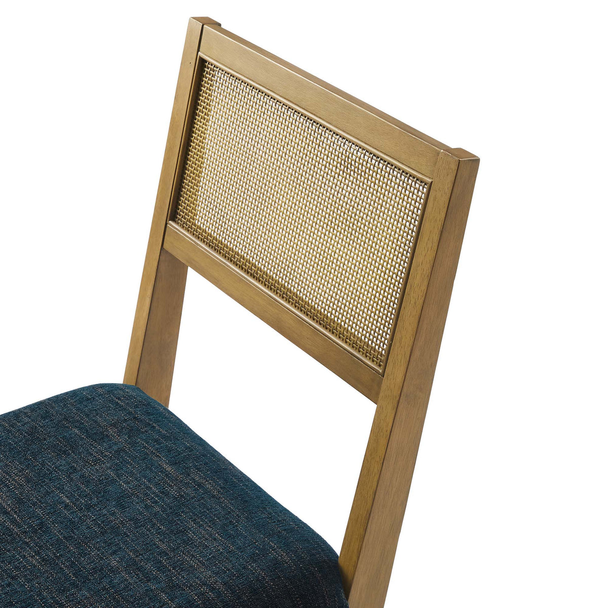 Nimba Faux Rattan Fabric Dining Chairs Set of 2 - Heathered Weave Azure