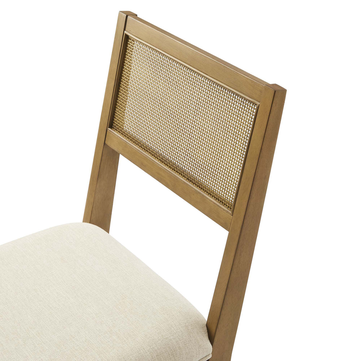 Nimba Faux Rattan Fabric Dining Chairs Set of 2 - Heathered Weave Ivory