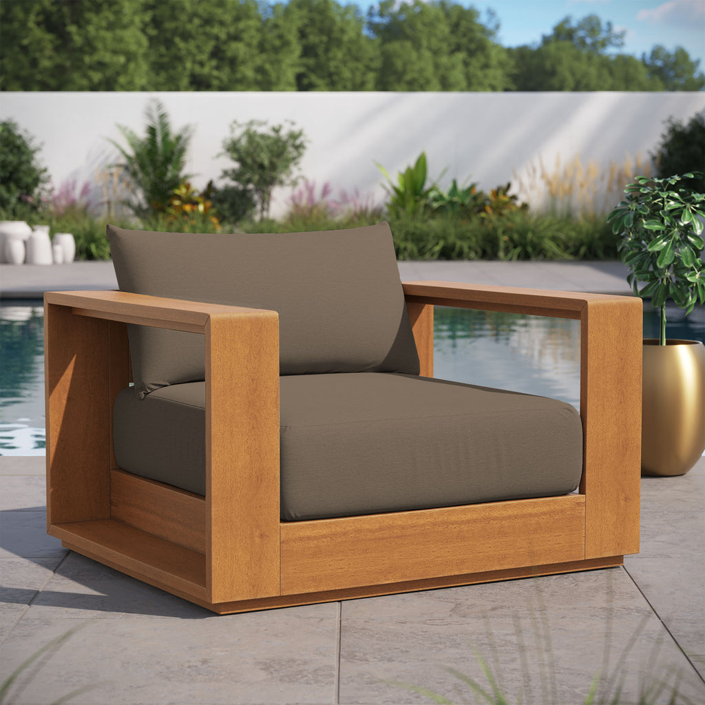 Tahoe Outdoor Patio Acacia Wood Chair - Natural Cocoa