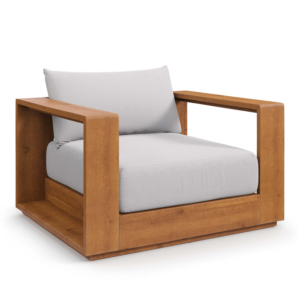 Tahoe Outdoor Patio Acacia Wood Chair - Natural Light Gray
