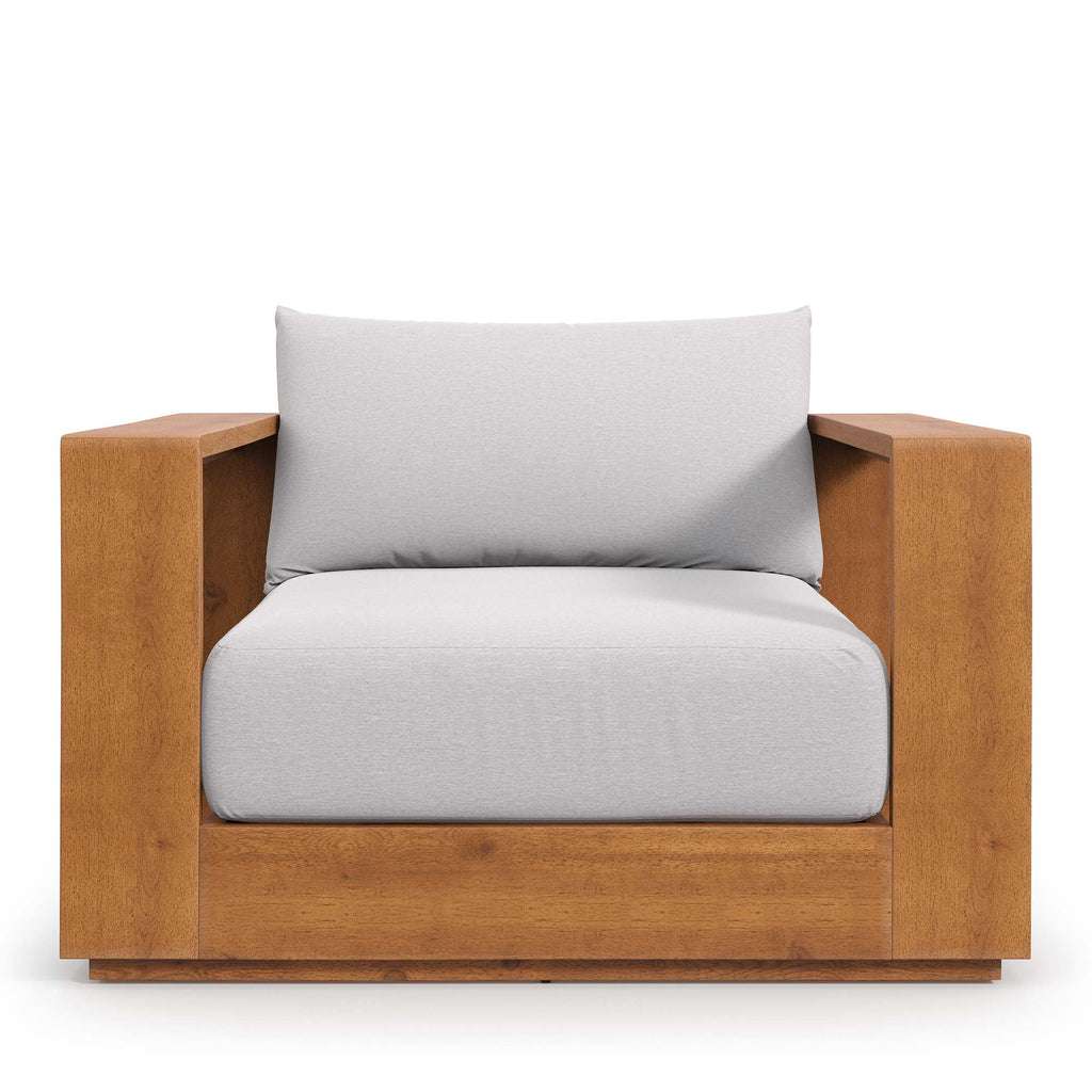 Tahoe Outdoor Patio Acacia Wood Chair - Natural Light Gray