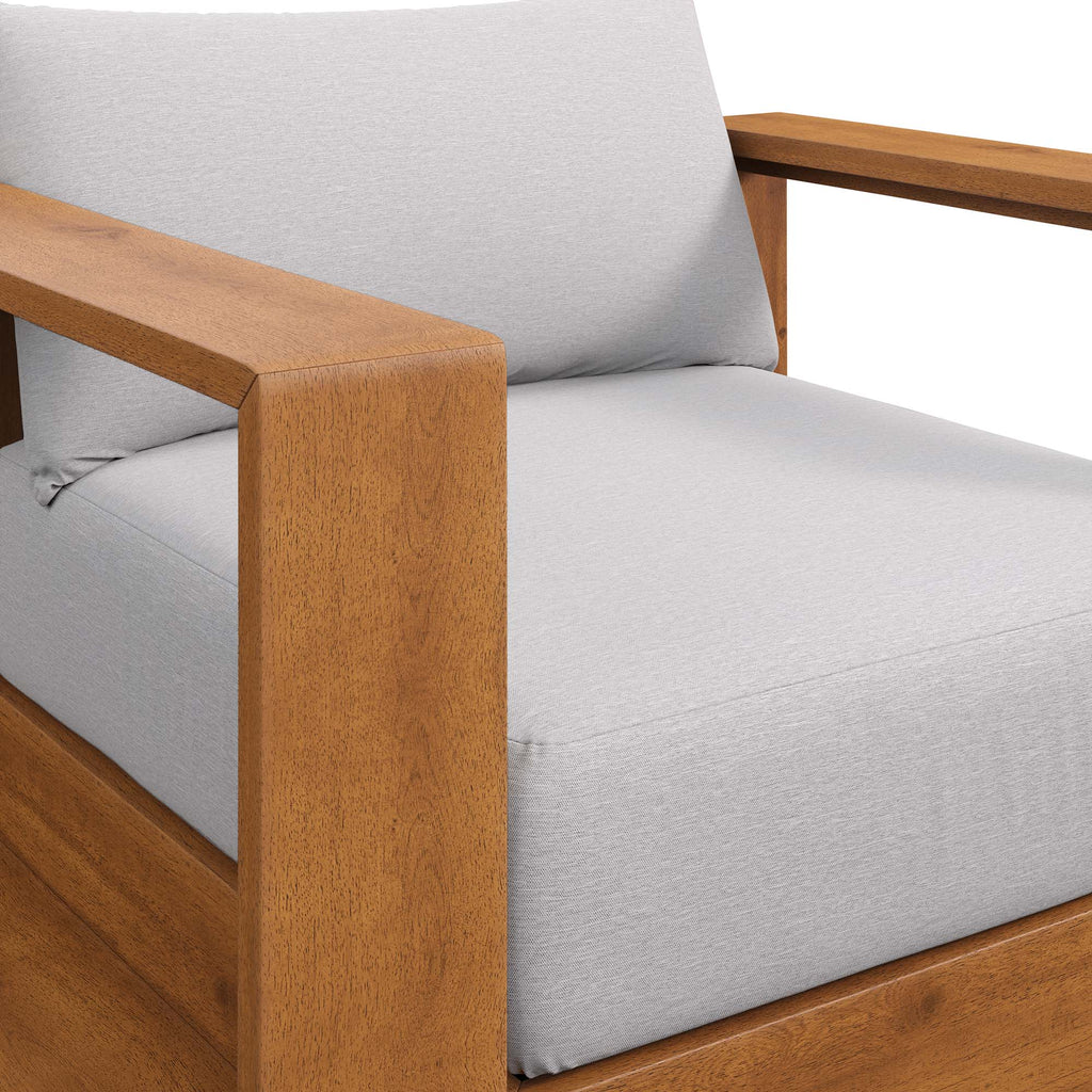 Tahoe Outdoor Patio Acacia Wood Chair - Natural Light Gray