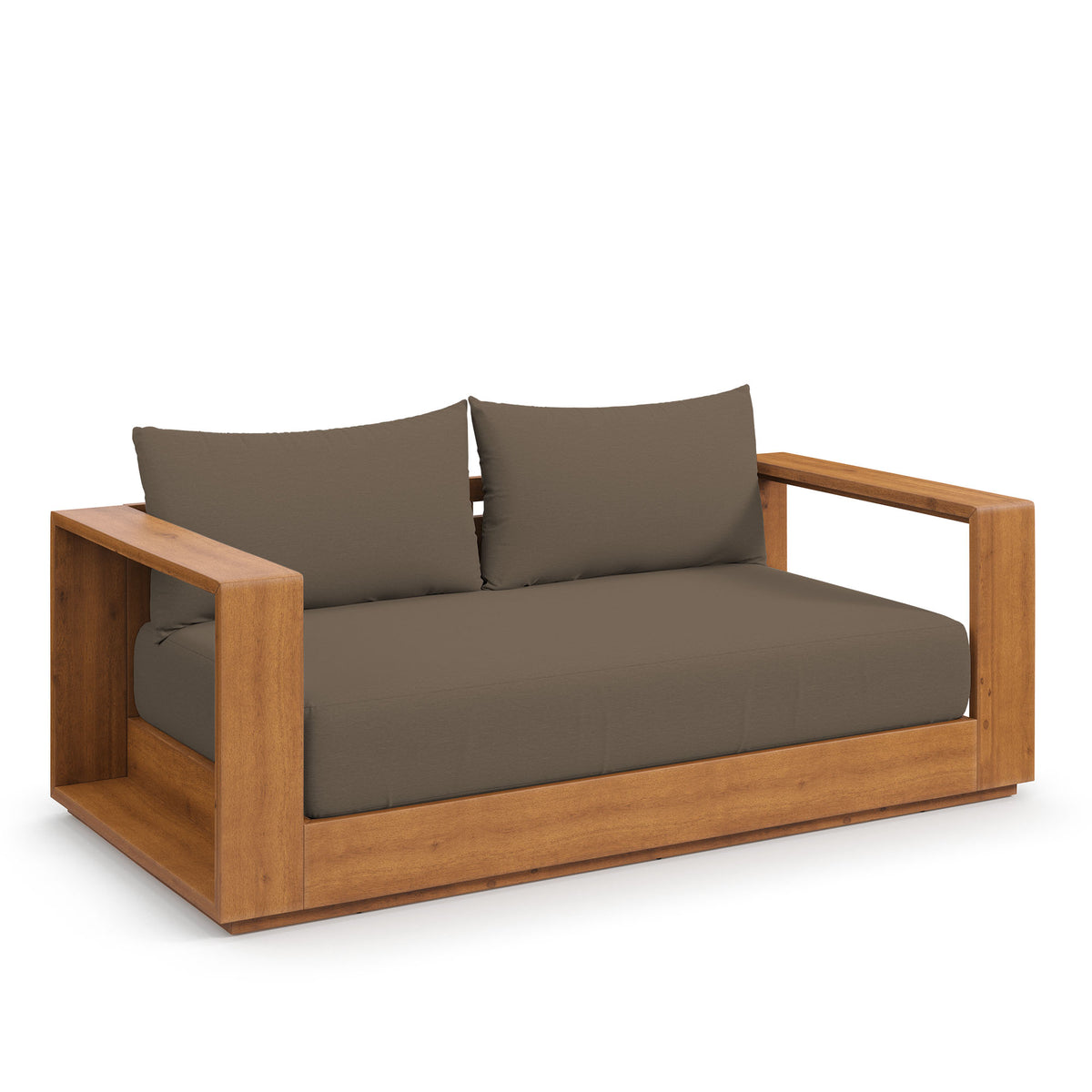 Tahoe Acacia Wood Outdoor Patio Acacia Wood Loveseat - Natural Cocoa