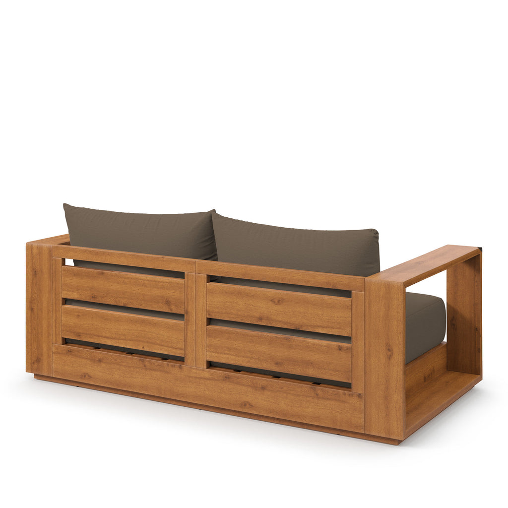 Tahoe Acacia Wood Outdoor Patio Acacia Wood Loveseat - Natural Cocoa