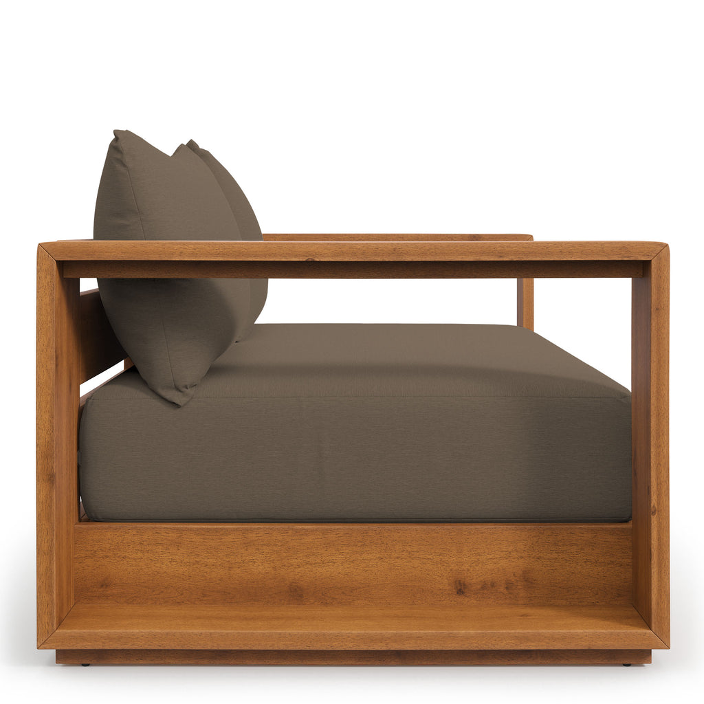 Tahoe Acacia Wood Outdoor Patio Acacia Wood Loveseat - Natural Cocoa