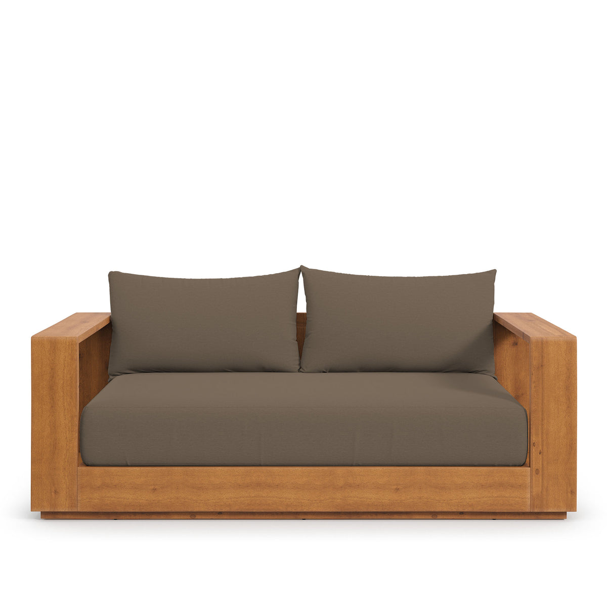 Tahoe Acacia Wood Outdoor Patio Acacia Wood Loveseat - Natural Cocoa