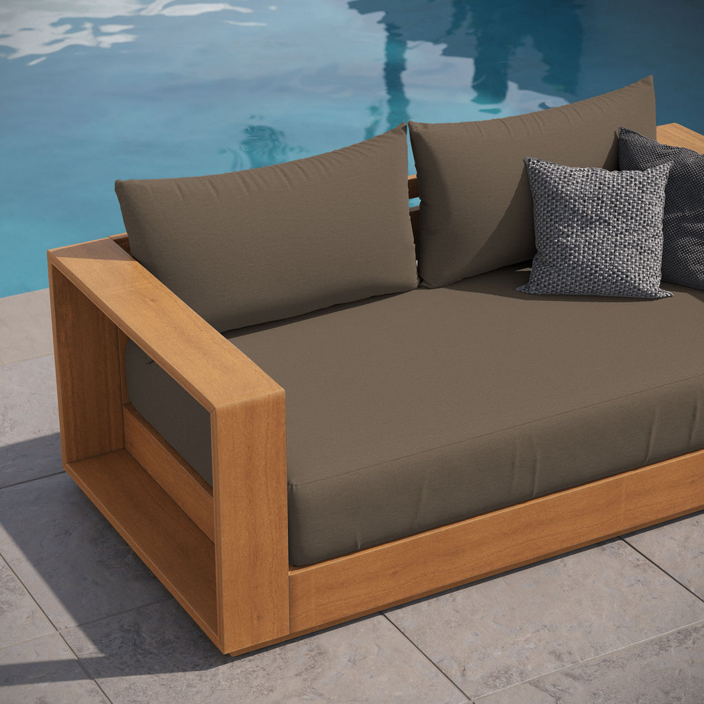 Tahoe Acacia Wood Outdoor Patio Acacia Wood Loveseat - Natural Cocoa