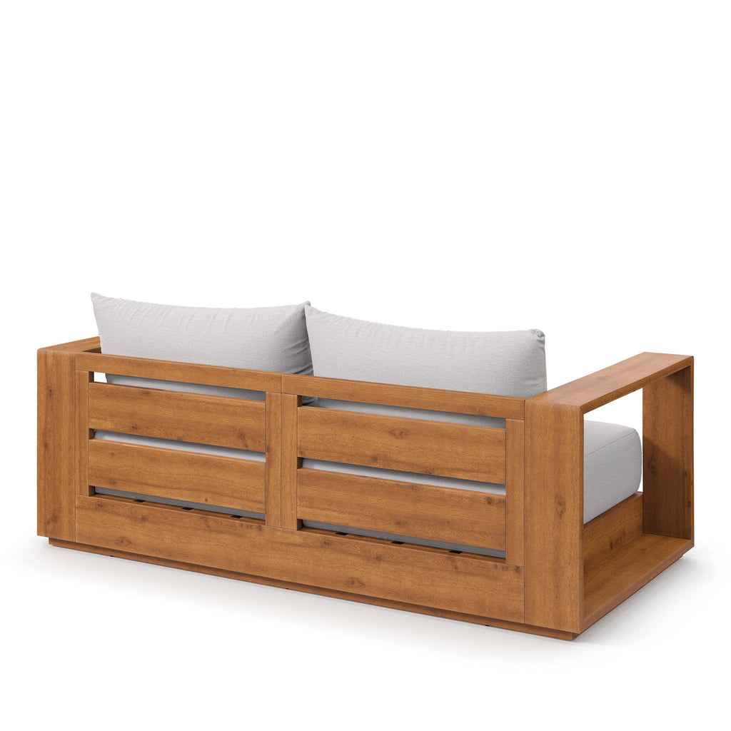 Tahoe Acacia Wood Outdoor Patio Acacia Wood Loveseat - Natural Light Gray
