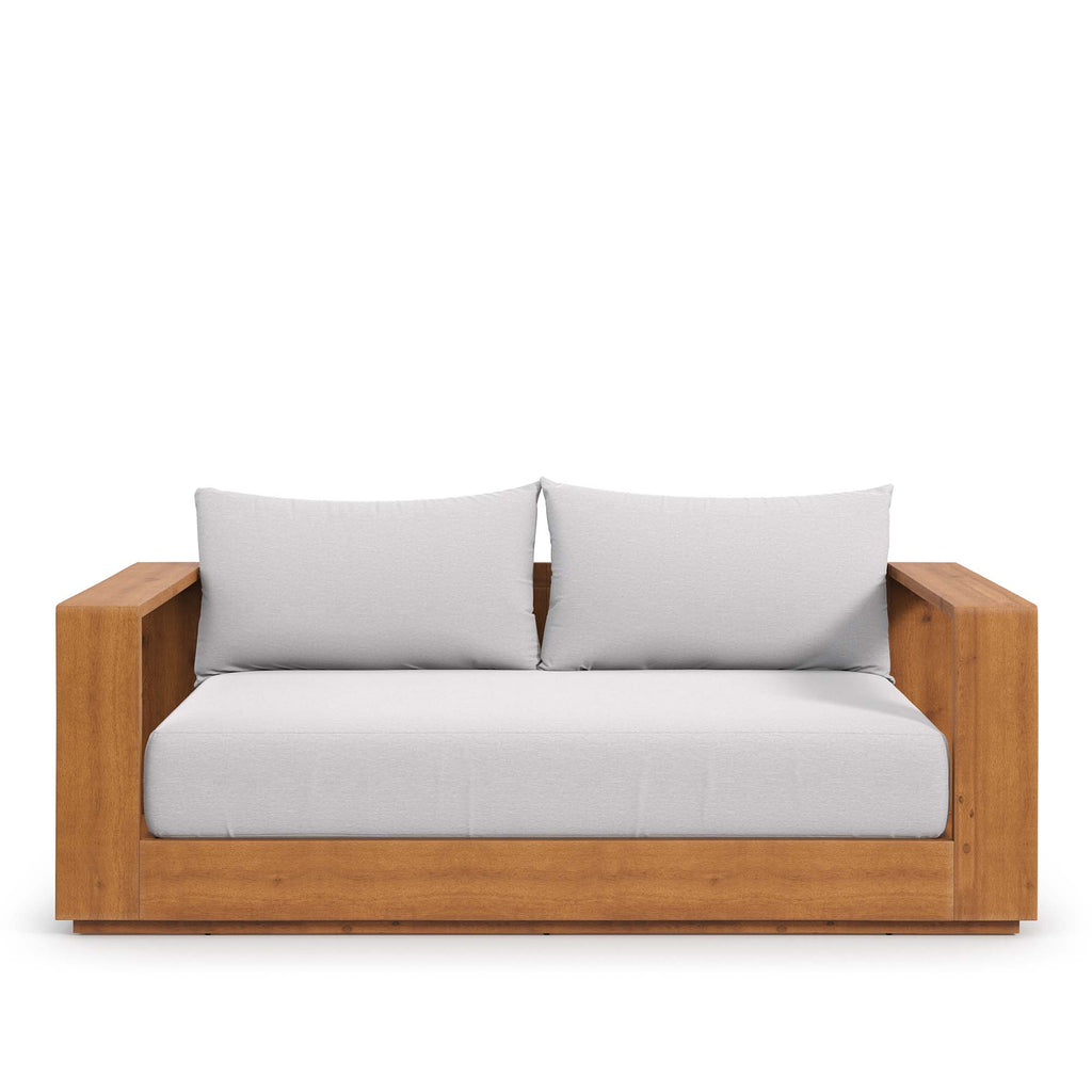Tahoe Acacia Wood Outdoor Patio Acacia Wood Loveseat - Natural Light Gray